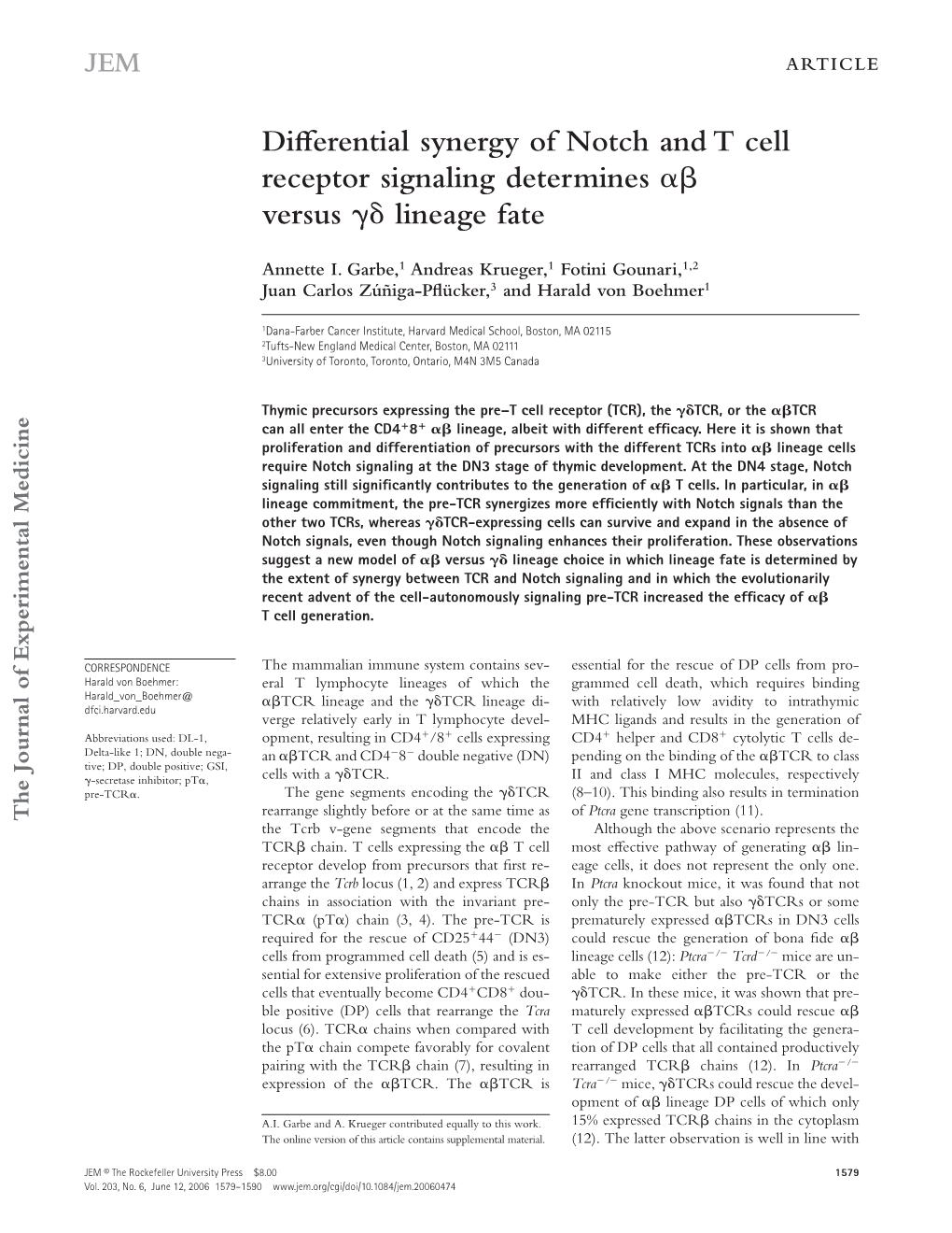 Differential Synergy of Notch and T Cell Receptor Signaling Determines Αβ