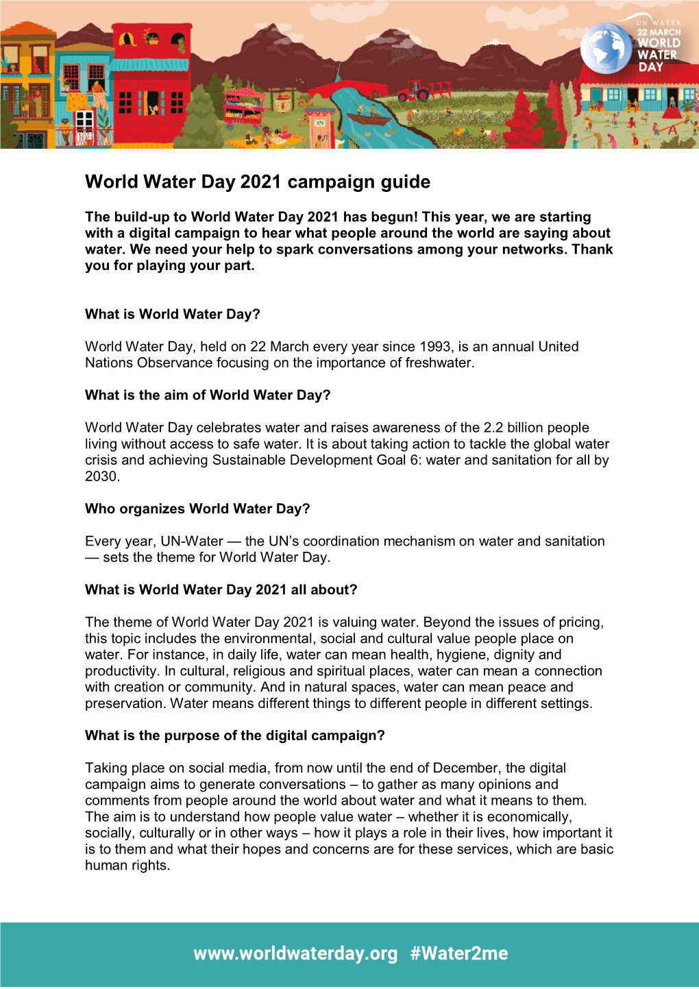 World Water Day 2021 Campaign Guide