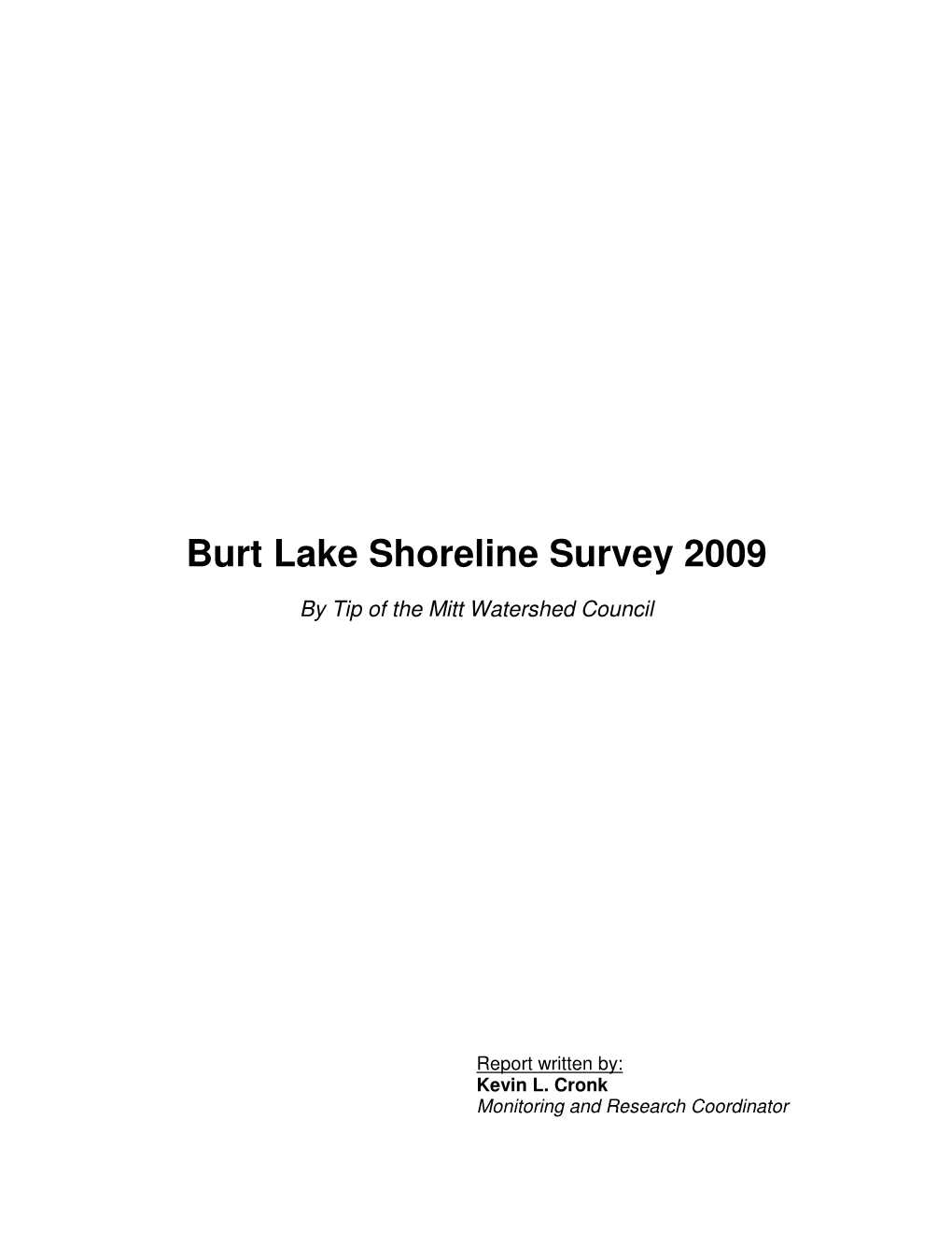 Burt Lake Shoreline Survey 2009