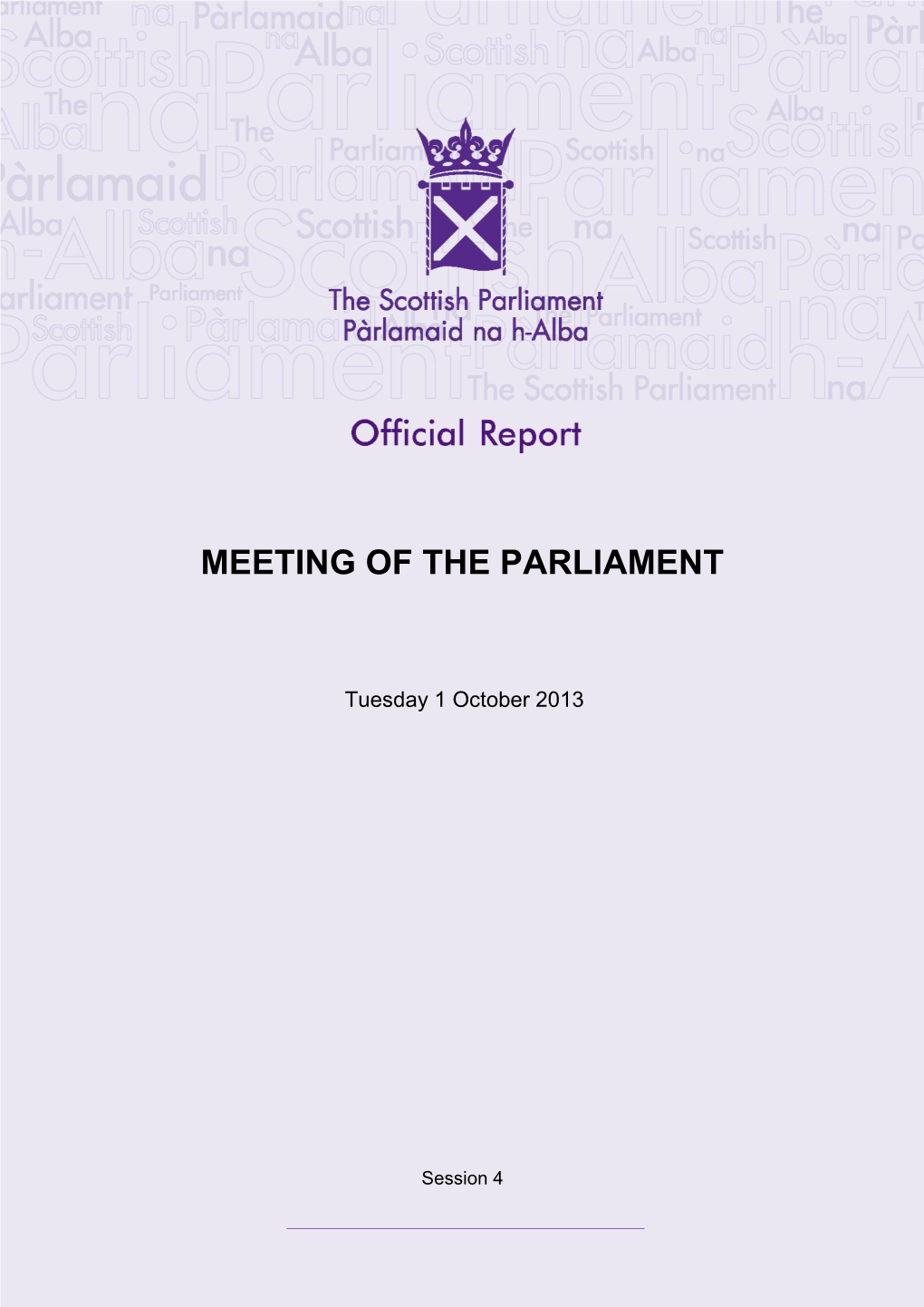 Meeting of the Parliament