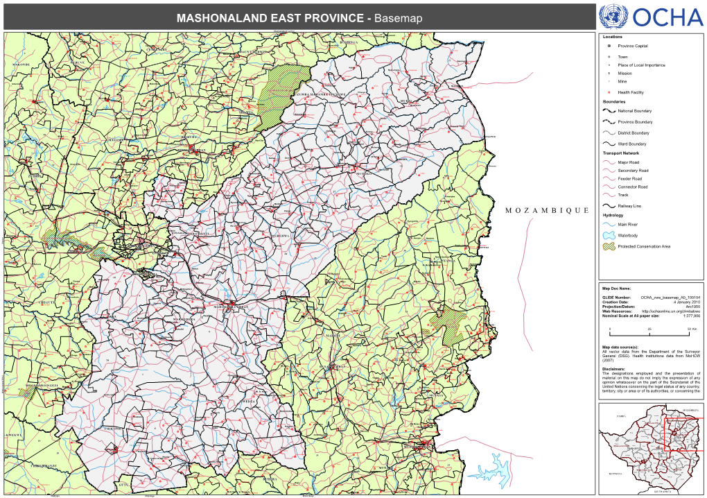 MASHONALAND EAST PROVINCE - Basemap