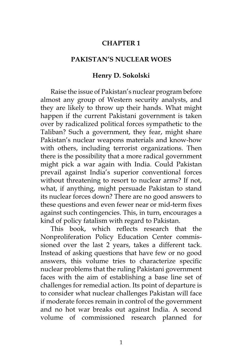 Pakistan's Nuclear Future