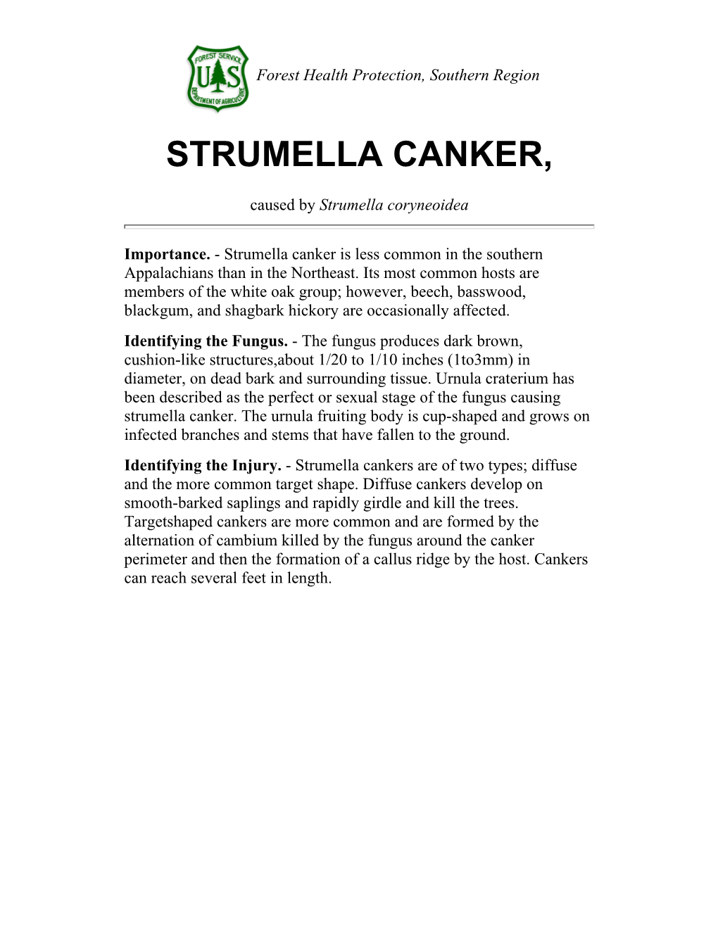 Strumella Canker