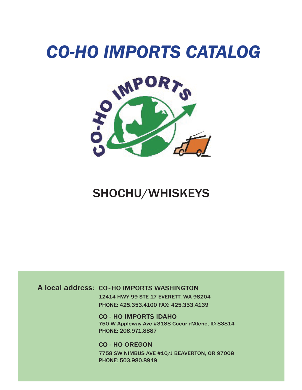 Co-Ho Imports Catalog