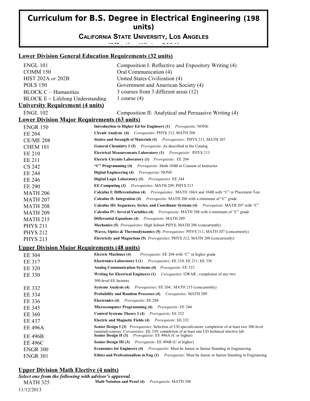 Lower Division General Education Requirements (32 Units)