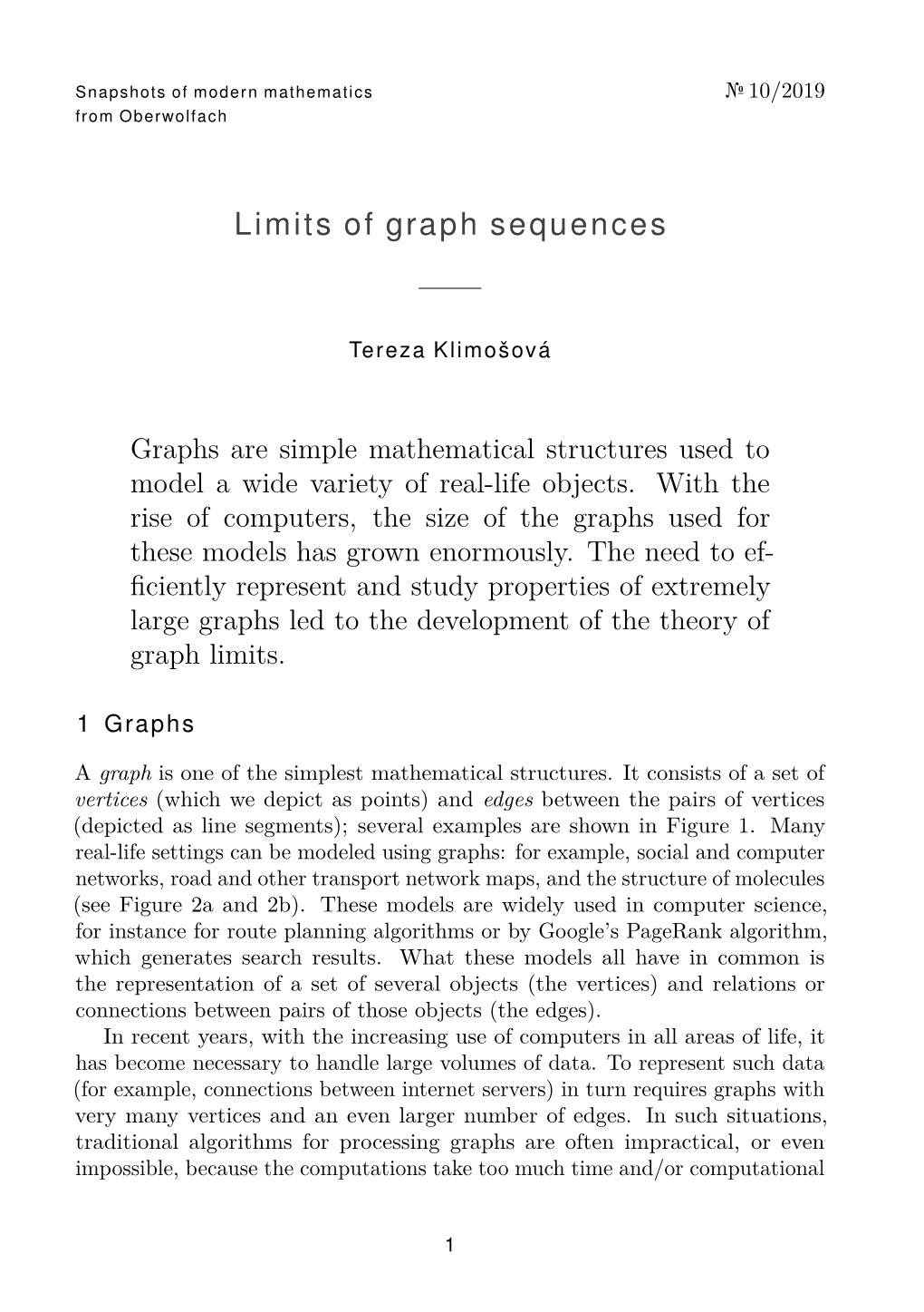 Limits of Graph Sequences