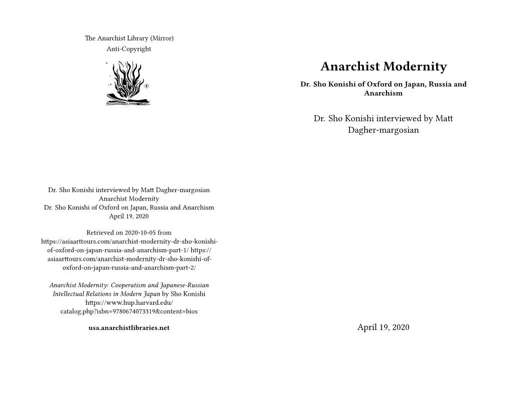 Anarchist Modernity Dr