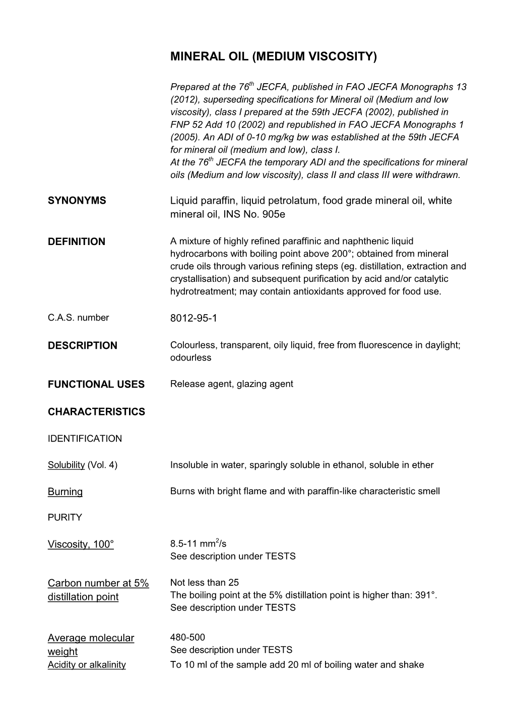 Mineral Oil (Medium Viscosity)