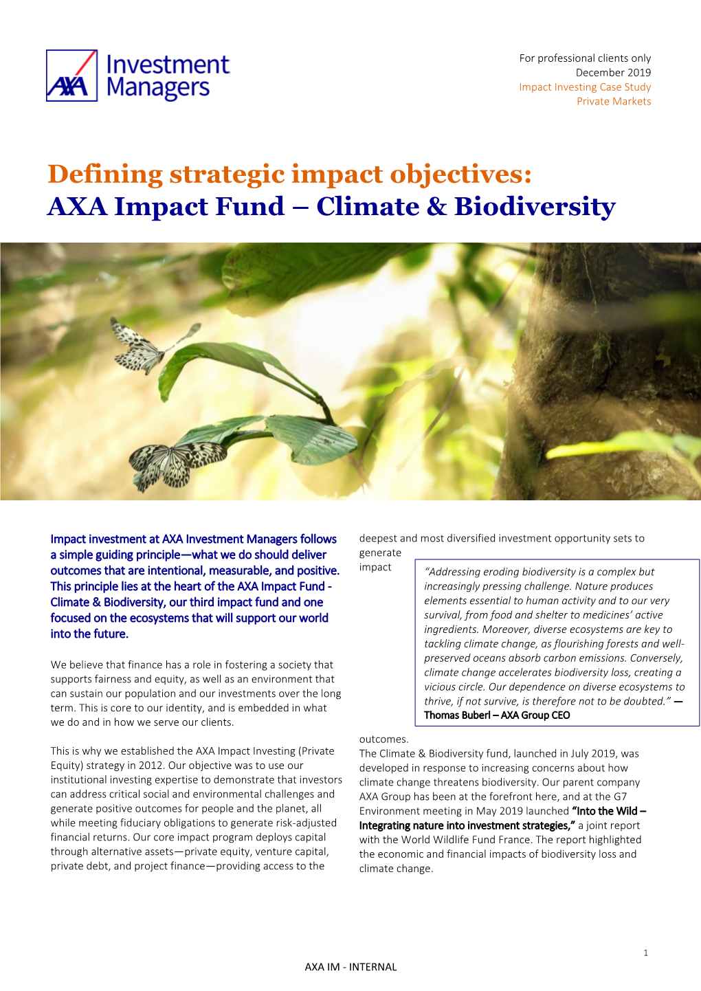 AXA Impact Fund – Climate & Biodiversity