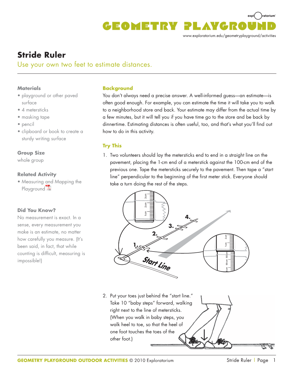 Stride Ruler Use Your Own Two Feet to Estimate Distances