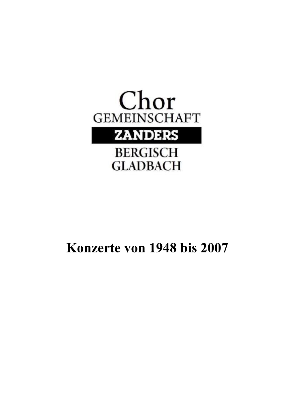 Konzerte Von 1948 Bis 2007