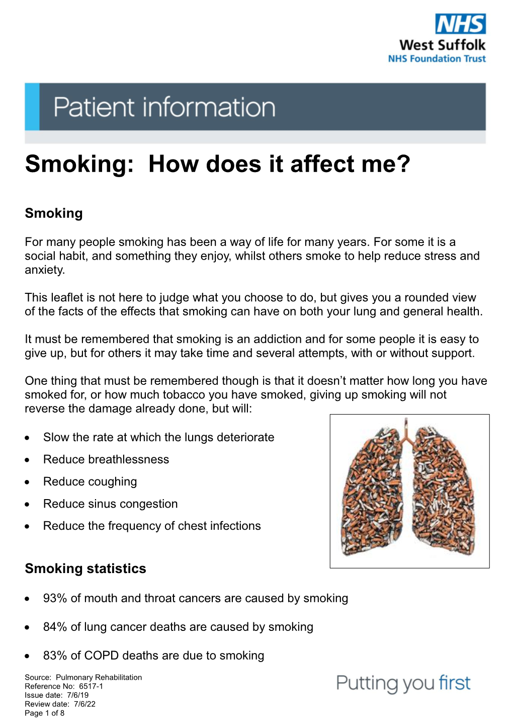Smoking: How Does It Affect Me?