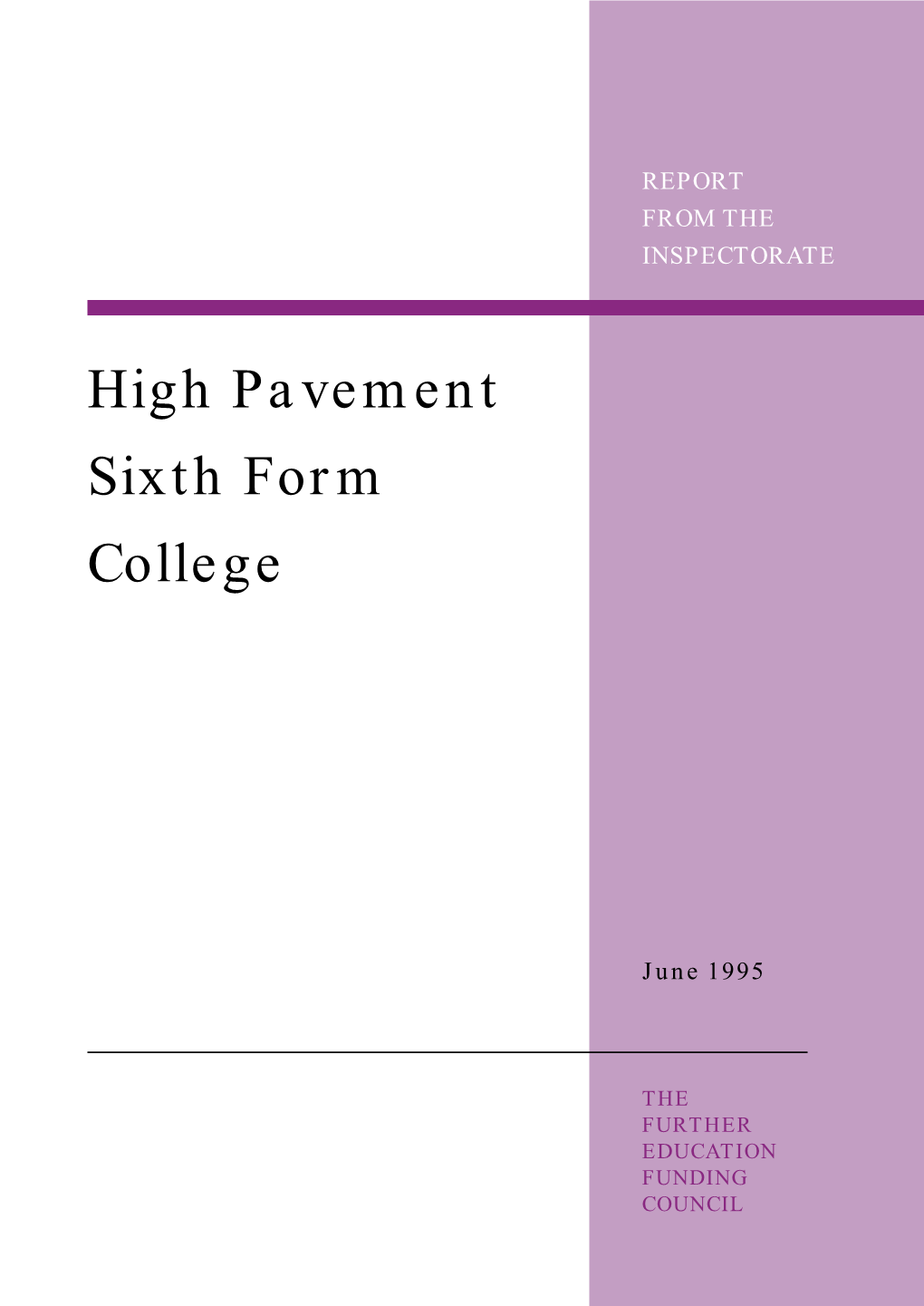 High Pavement Sixth Form College