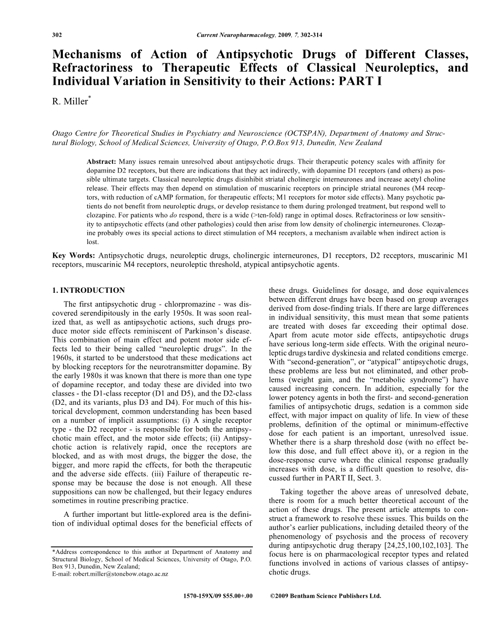 Mechanisms of Action of Antipsychotic Drugs Of