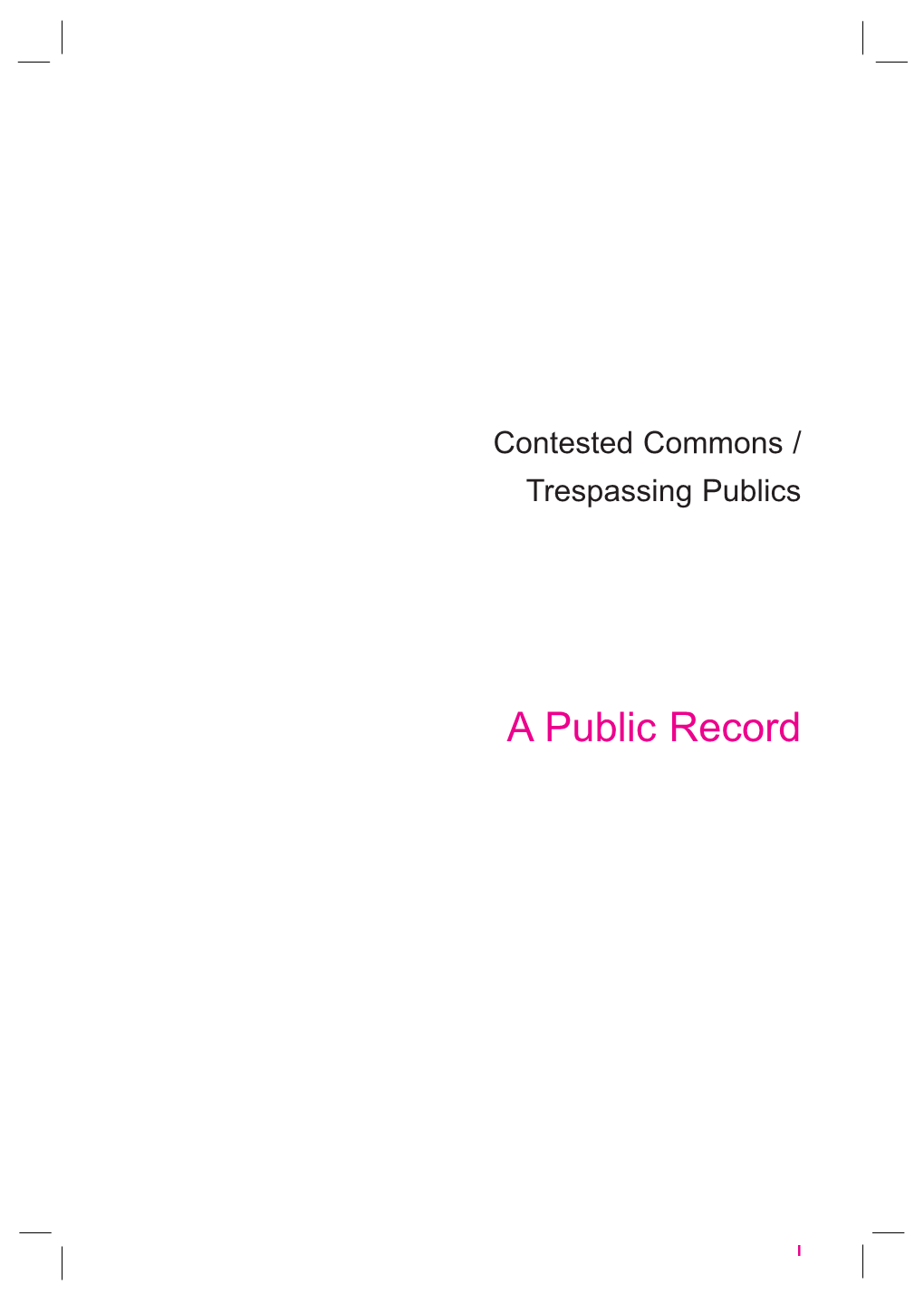 A Public Record