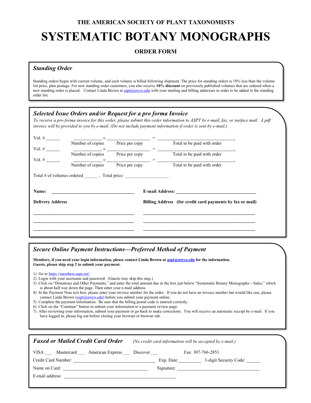 Systematic Botany Monographs