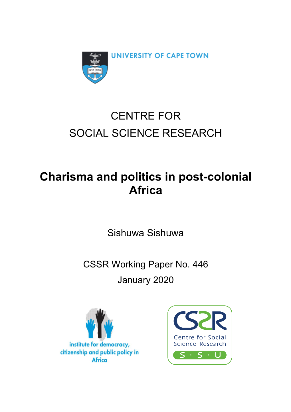 Charisma and Politics in Post-Colonial Africa