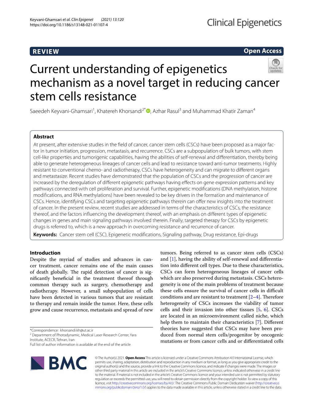 Current Understanding of Epigenetics Mechanism As a Novel Target In