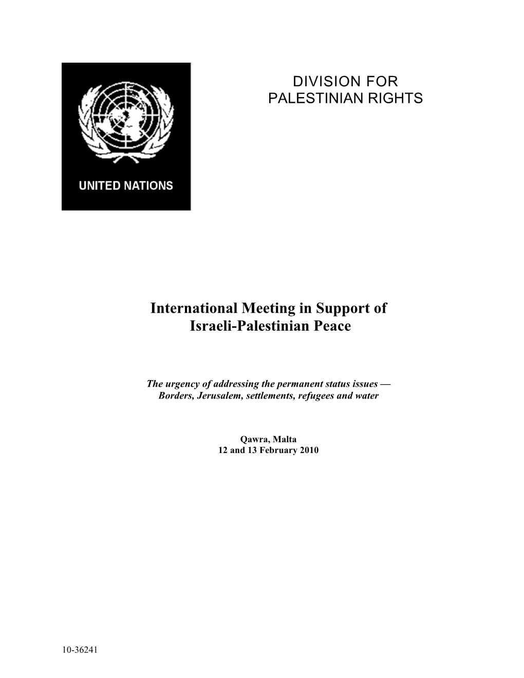 International Meeting in Support of Israeli-Palestinian Peace