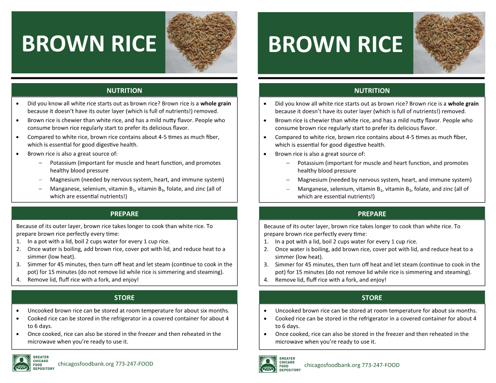 Brown Rice Brown Rice