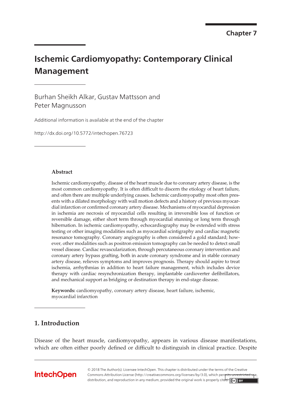 Ischemic Cardiomyopathy: Contemporary Clinical Management