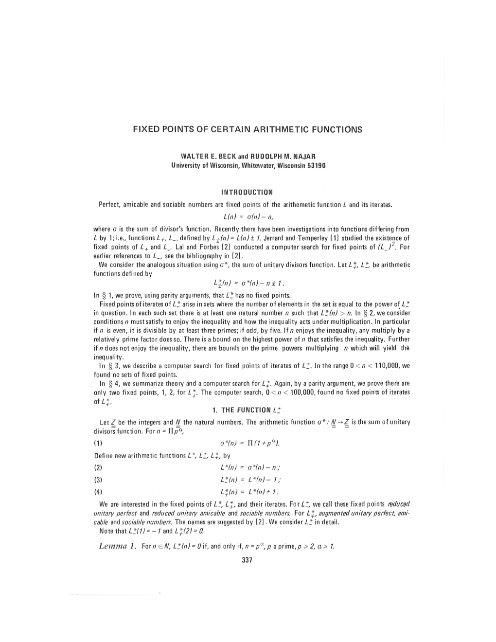 Fixed Points of Certain Arithmetic Functions