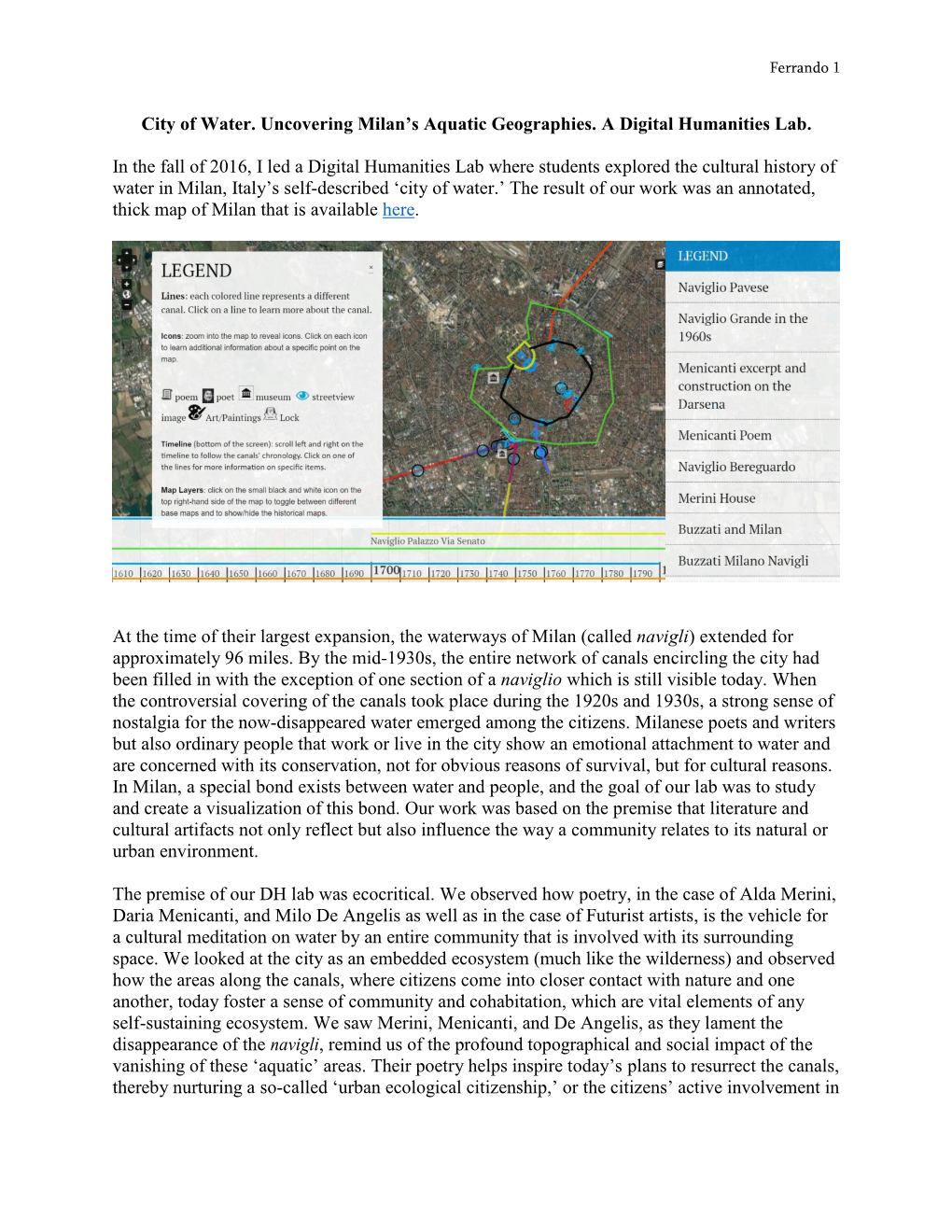 City of Water. Uncovering Milan's Aquatic Geographies. a Digital Humanities Lab