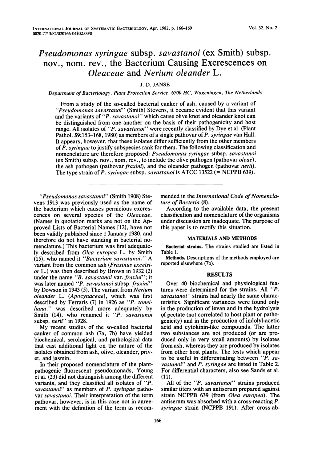 Pseudomonas Syringae Subsp. Savastanoi (Ex Smith) Subsp