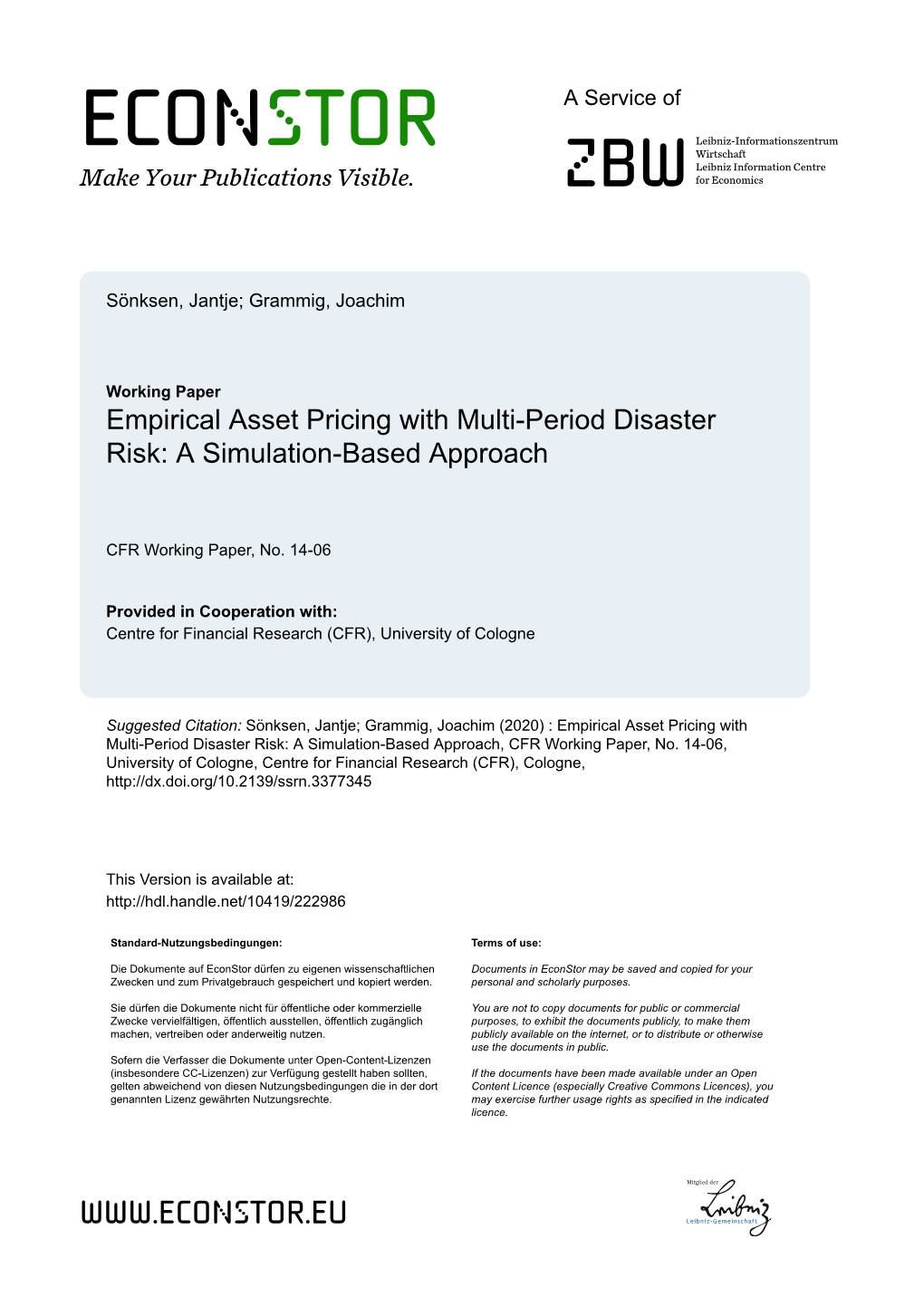 Empirical Asset Pricing with Multi-Period Disaster Risk: a Simulation-Based Approach