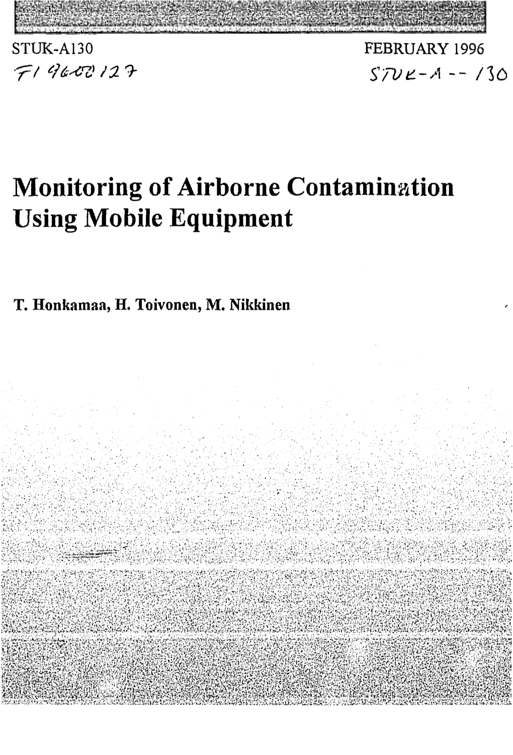 Monitoring of Airborne Contamination Using Mobile Equipment