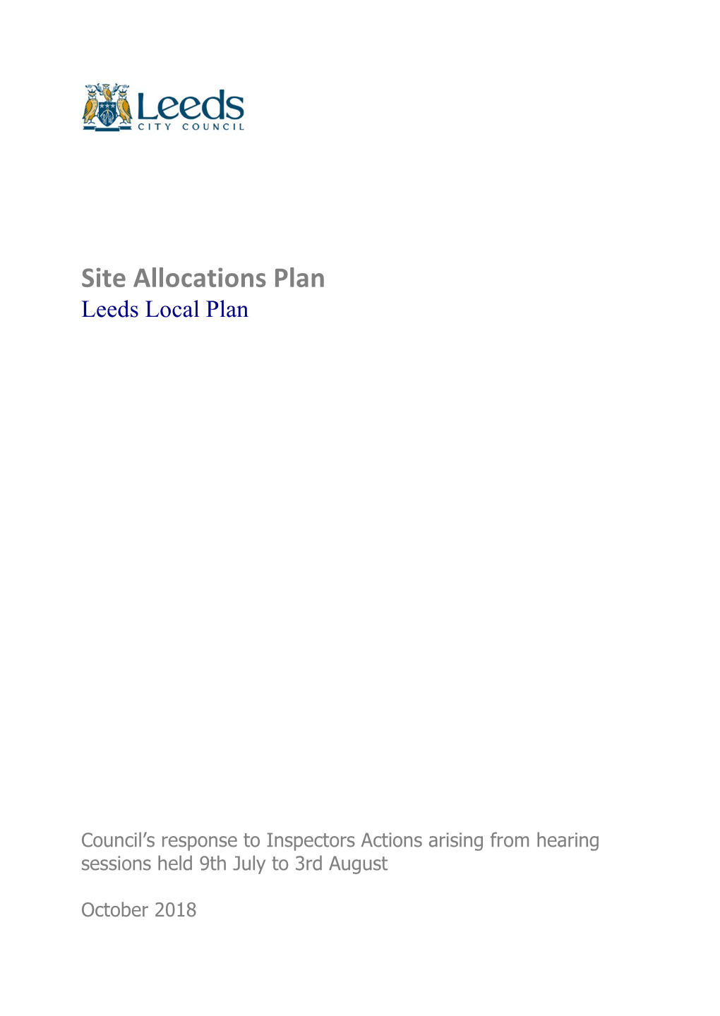 Site Allocations Plan Leeds Local Plan