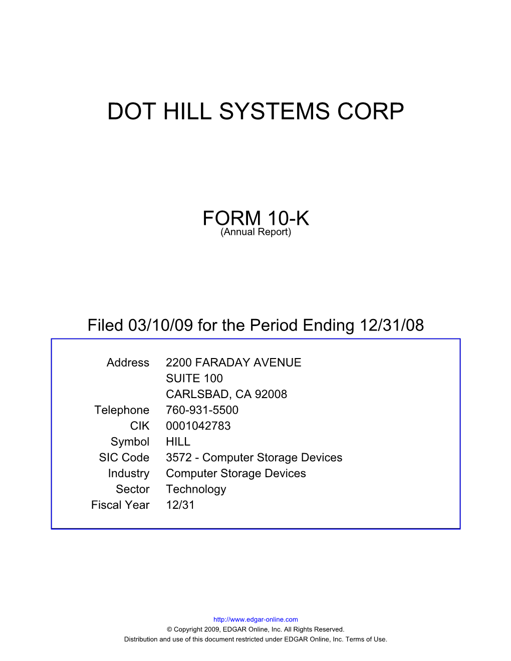 Dot Hill Systems Corp