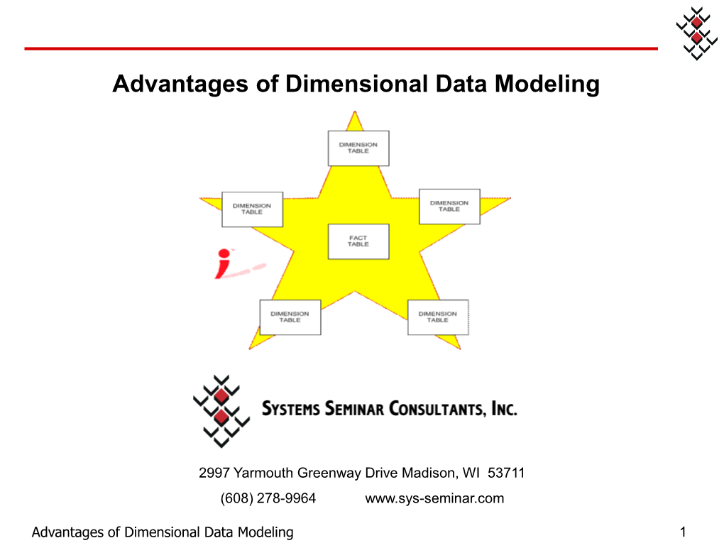 Advantages of Dimensional Data Modeling