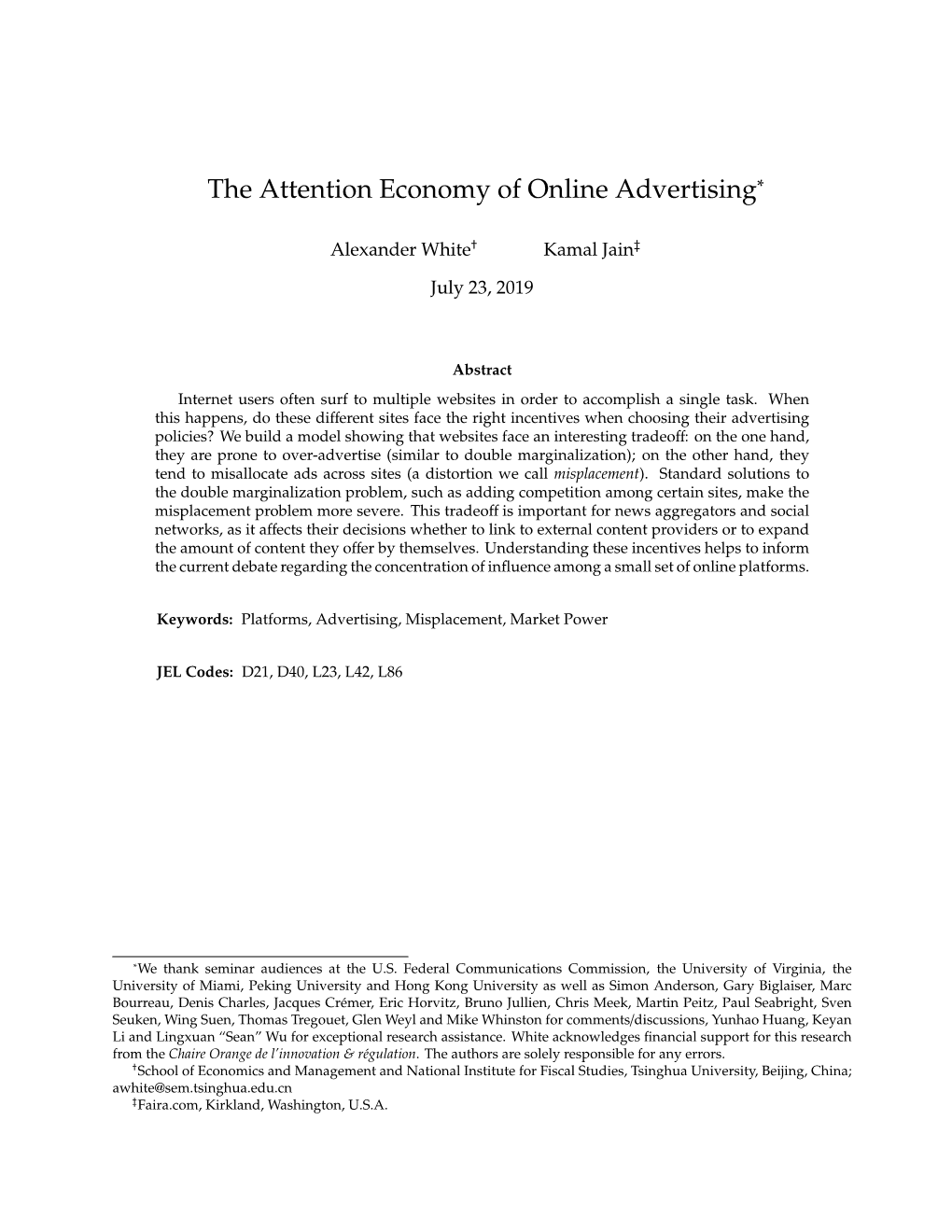 The Attention Economy of Online Advertising∗