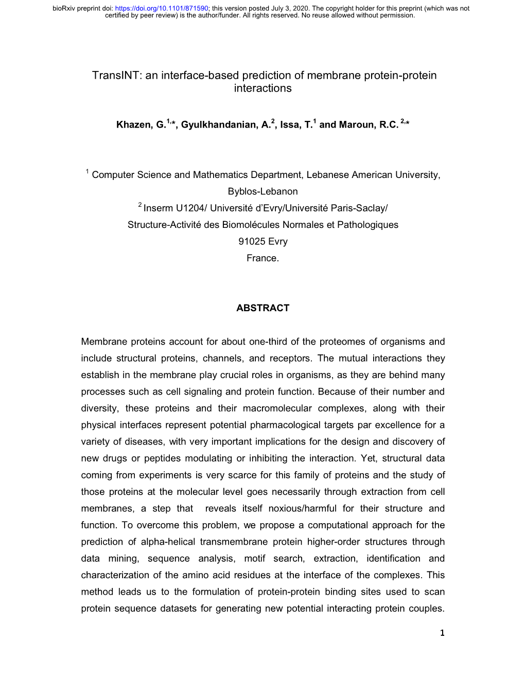 An Interface-Based Prediction of Membrane Protein-Protein Interactions