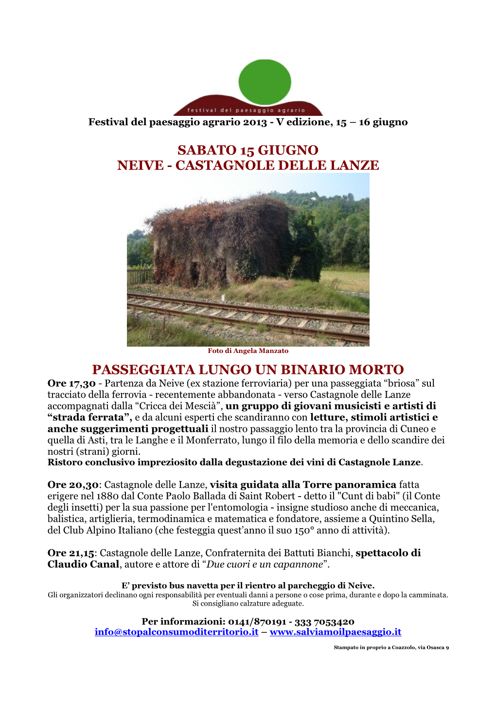 Sabato 15 Giugno Neive - Castagnole Delle Lanze