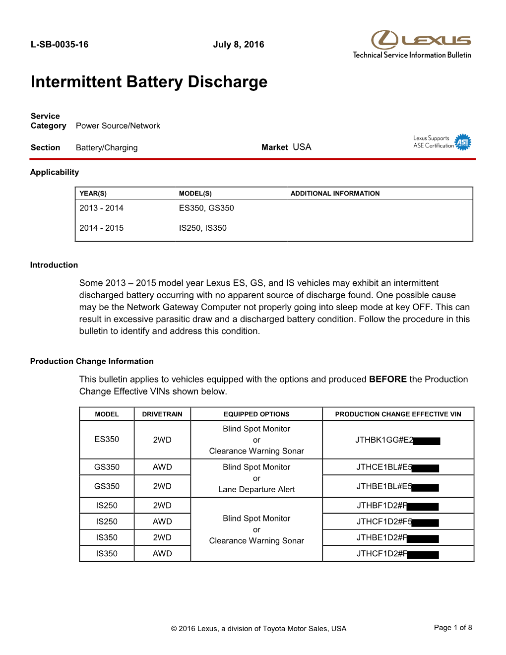 Intermittent Battery Discharge