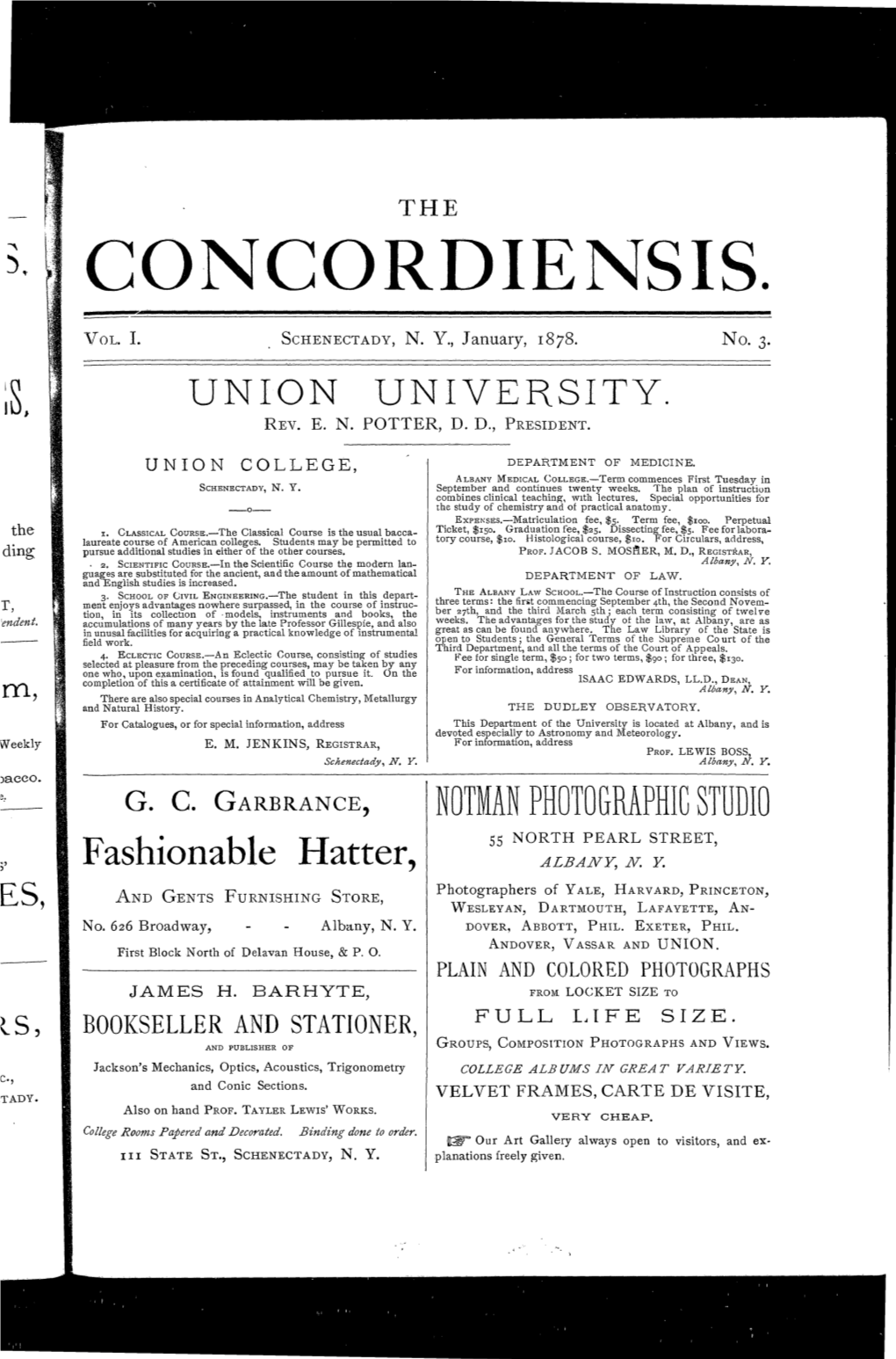 The Concordiensis, Volume 1, Number 3