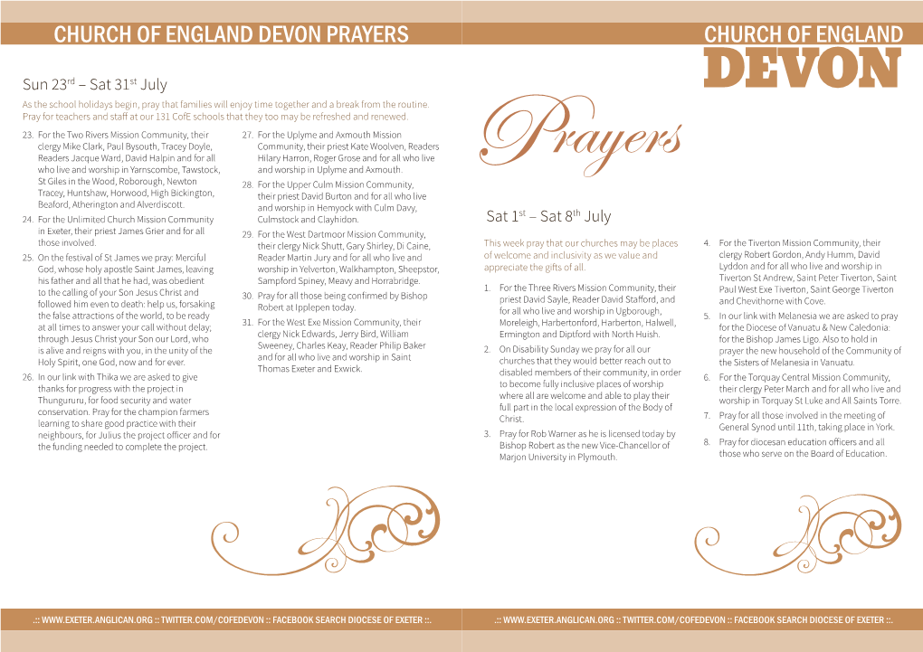 Church of England Church of England Devon Prayers