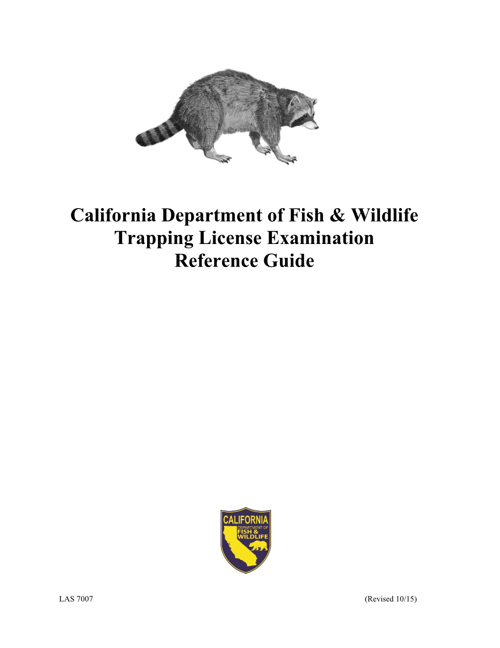 California Department of Fish & Wildlife Trapping License