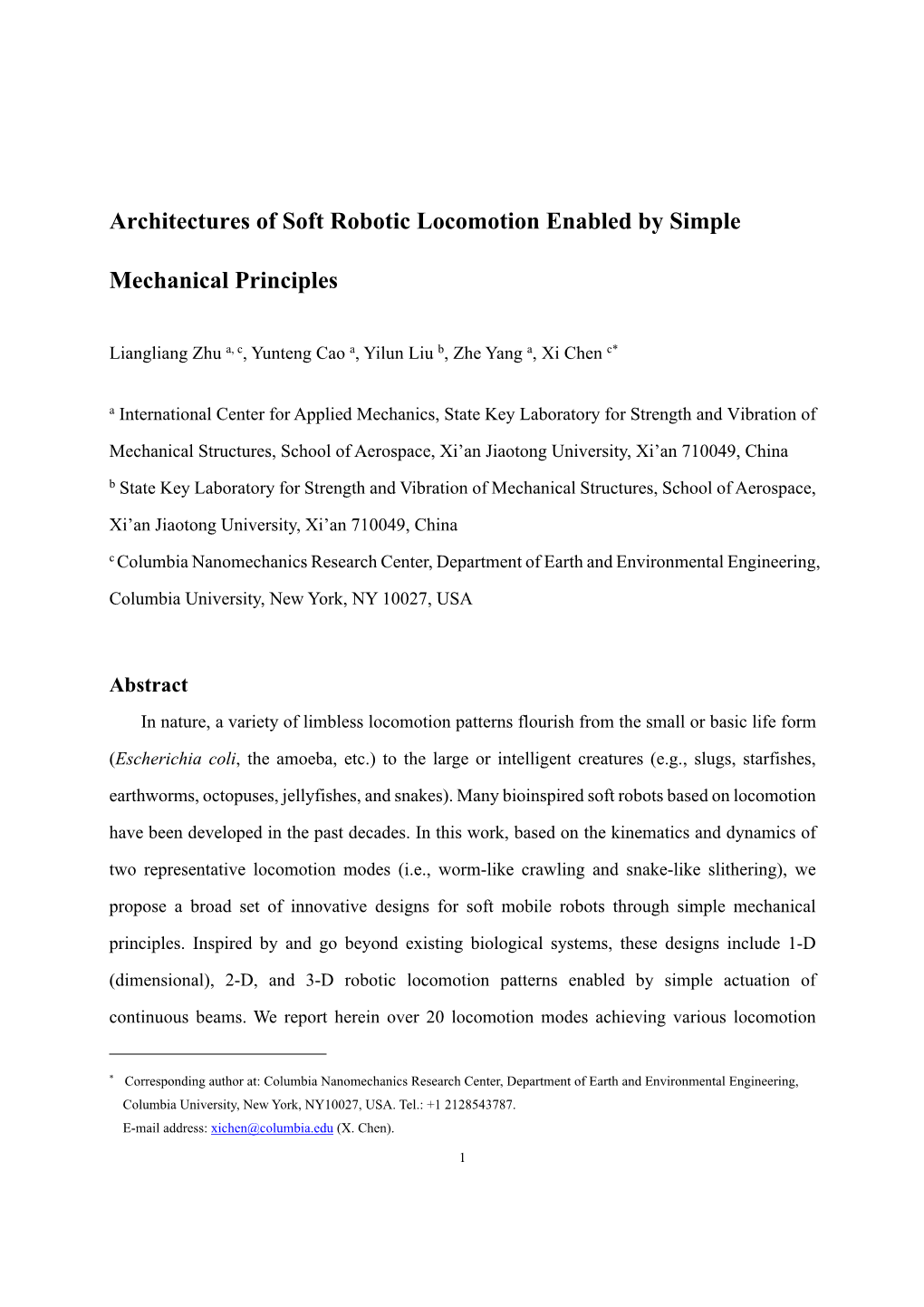 Architectures of Soft Robotic Locomotion Enabled by Simple