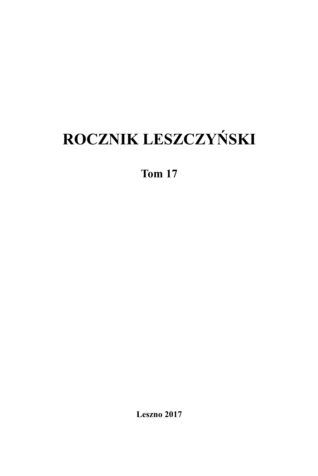 Rocznik Leszczyński