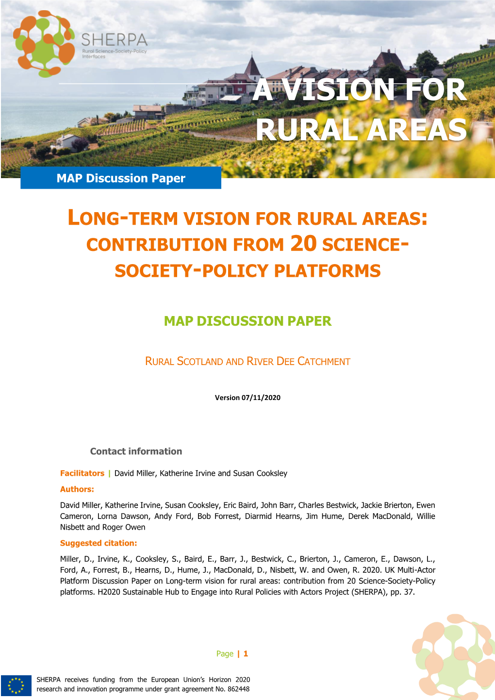 A Vision for Rural Areas for 2040, Responses to Such Questions Are Required to Enable Coordinated and Aligned Efforts for Its Realisation