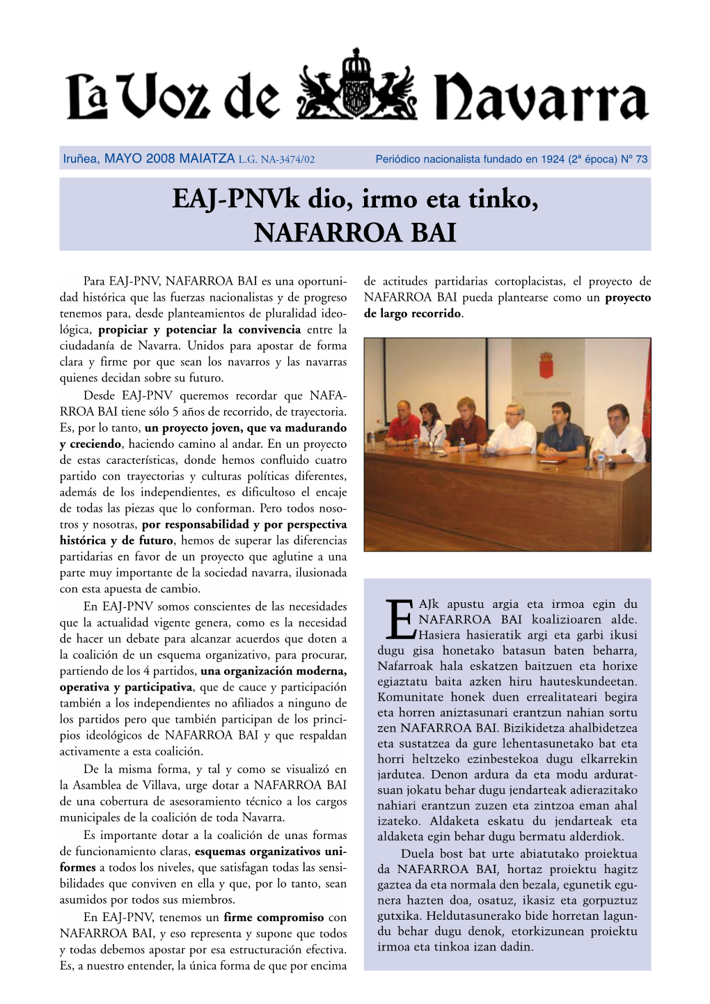 EAJ-Pnvk Dio, Irmo Eta Tinko, NAFARROA BAI