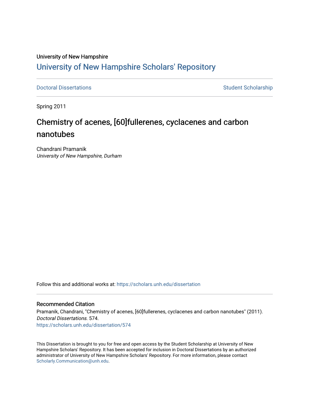 Chemistry of Acenes, [60]Fullerenes, Cyclacenes and Carbon Nanotubes