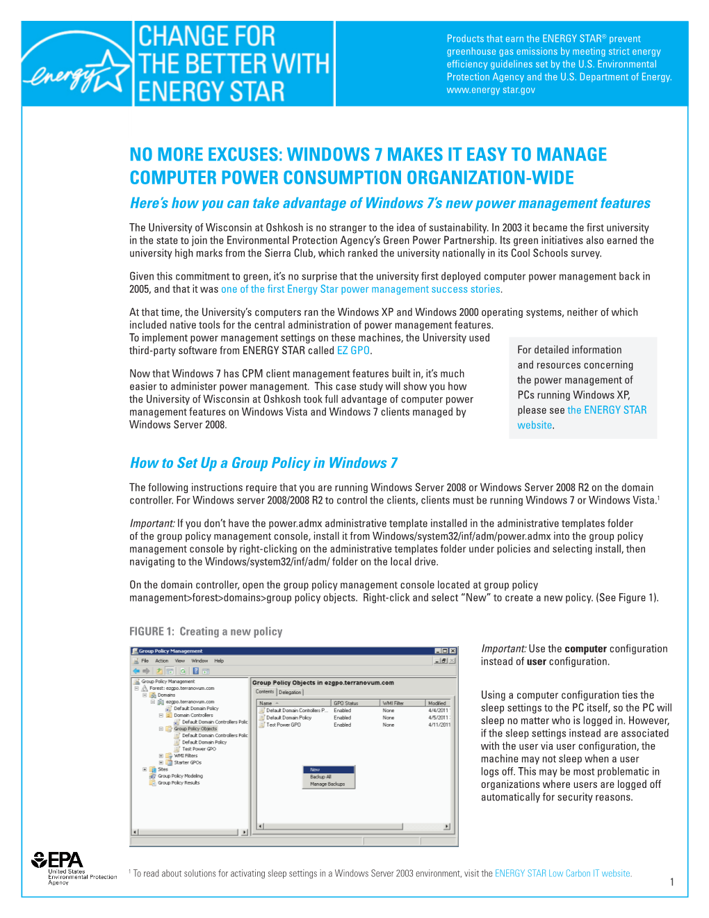 No More Excuses: Windows 7 Makes It Easy to Manage Computer Power