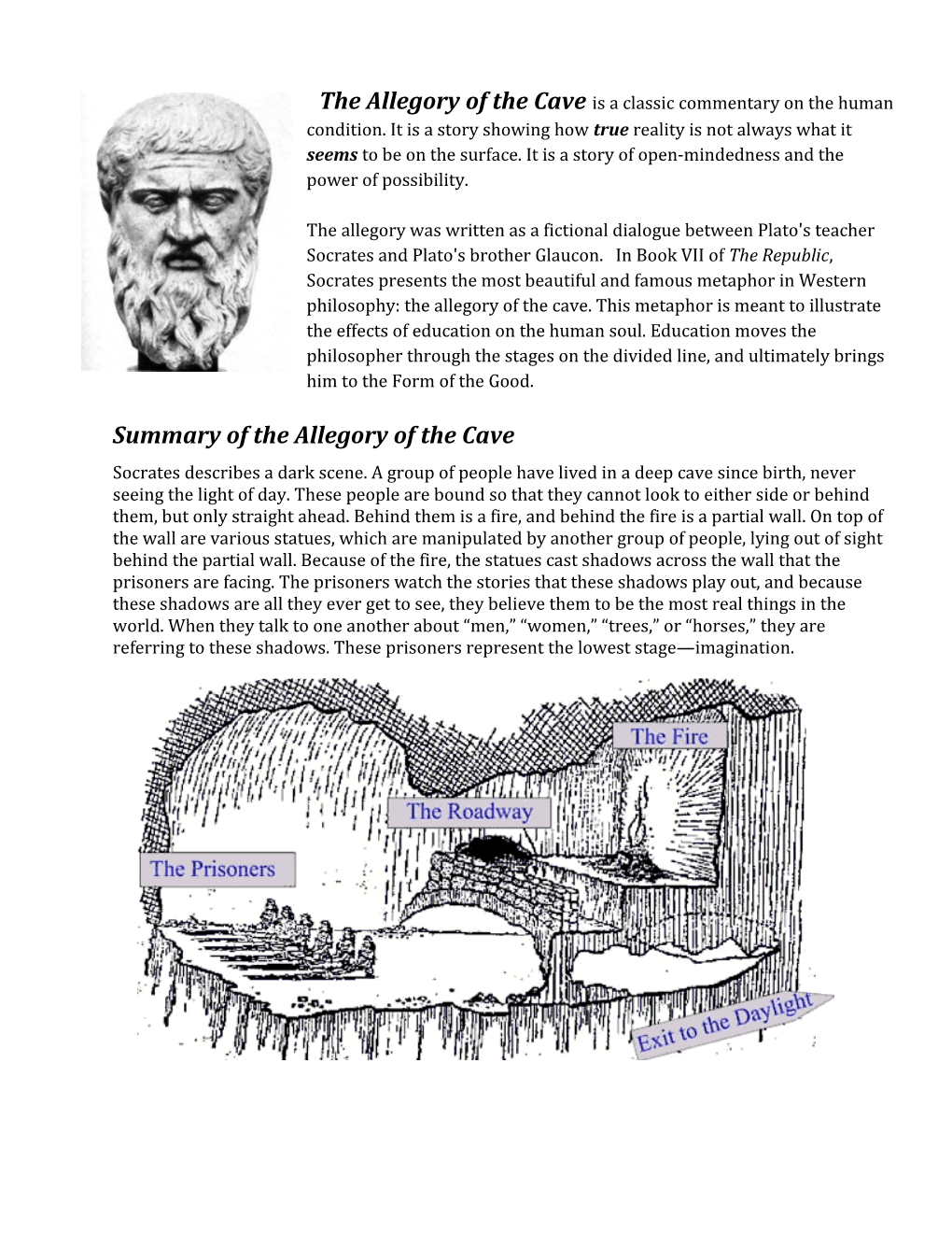 Summary of the Allegory of the Cave