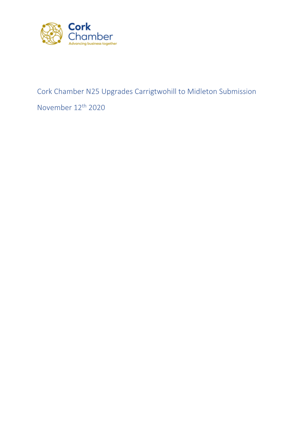 Cork Chamber N25 Upgrades Carrigtwohill to Midleton Submission November 12Th 2020