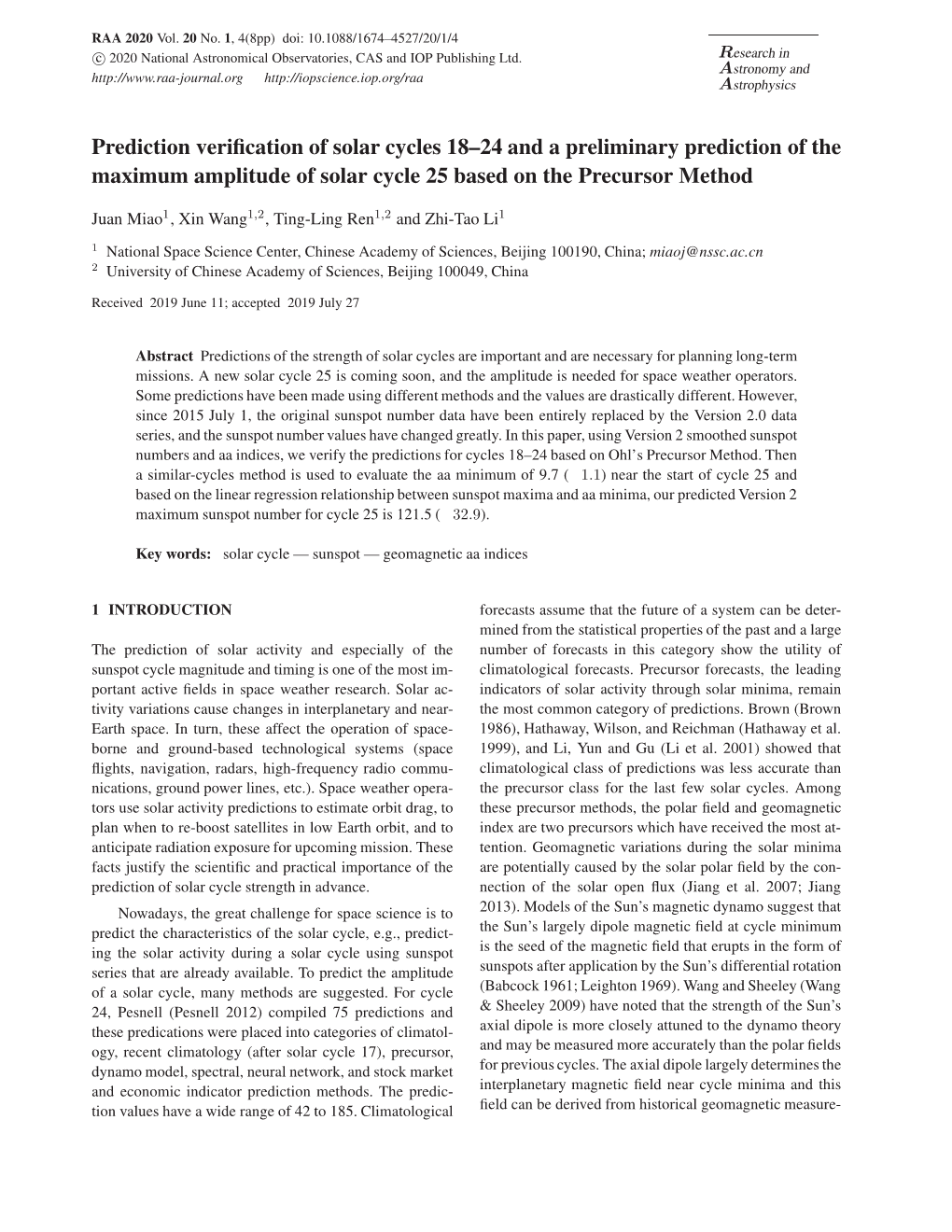 Prediction Verification of Solar Cycles 18–24 and a Preliminary Prediction