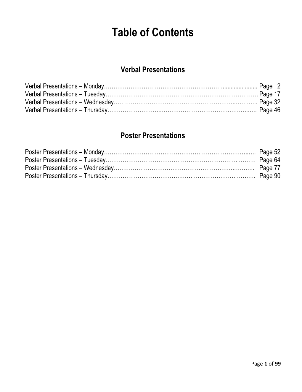 Table of Contents